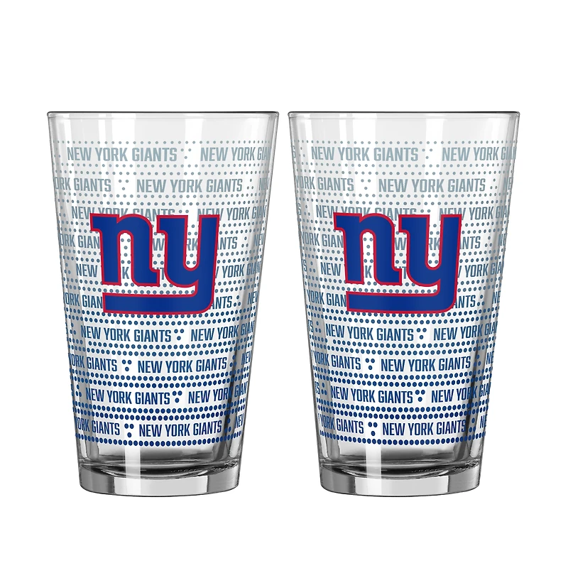 Logo Brands New York Giants Two-Pack Chant Fade 16oz. Pint Glass Set