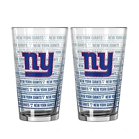 Logo Brands New York Giants Two-Pack Chant Fade 16oz. Pint Glass Set