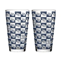 Logo Brands Cleveland Guardians Two-Pack Gridiron Stained 16oz. Pint Glass Set