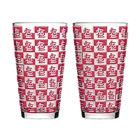 Logo Brands St. Louis Cardinals Two-Pack Gridiron Stained 16oz. Pint Glass Set
