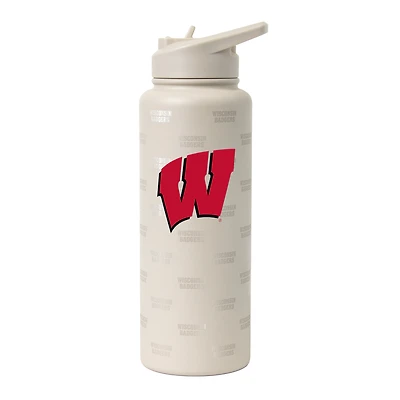 Logo Brands Wisconsin Badgers 34oz. Sand Ghost Quencher Bottle