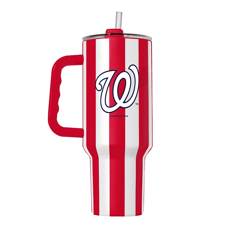 Logo Brands Washington Nationals 40oz Vertical Stripe Powder Coat Tumbler