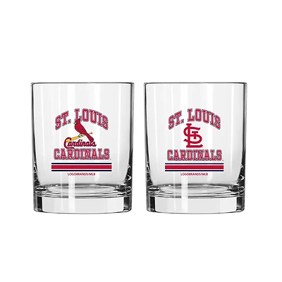 Logo Brands St. Louis Cardinals 12oz. Current & Throwback Logos Two-Pack Glass Set