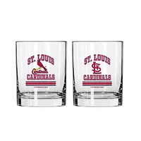 Logo Brands St. Louis Cardinals 12oz. Current & Throwback Logos Two-Pack Glass Set