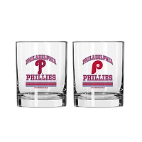 Logo Brands Philadelphia Phillies 12oz. Current & Throwback Logos Two-Pack Glass Set