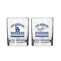 Logo Brands Los Angeles Dodgers 12oz. Current & Throwback Logos Two-Pack Glass Set