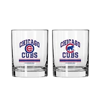 Logo Brands Chicago Cubs 12oz. Current & Throwback Logos Two-Pack Glass Set