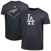 Men's Champion  Heather Black Los Angeles Dodgers Tri-Blend T-Shirt