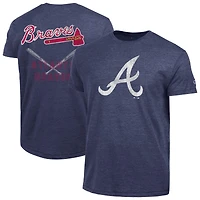 Men's Champion  Navy Atlanta Braves Tri-Blend T-Shirt