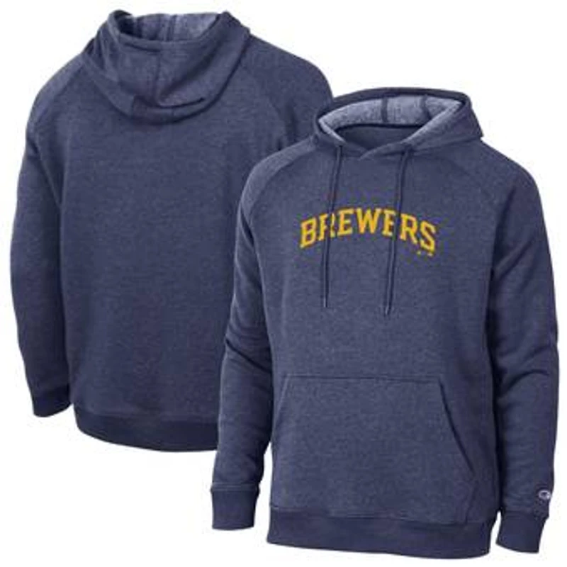 Men's Champion Navy Milwaukee Brewers Triumph Tri-Blend Raglan Hoodie