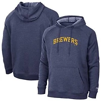 Men's Champion  Navy Milwaukee Brewers Triumph Tri-Blend Raglan Hoodie