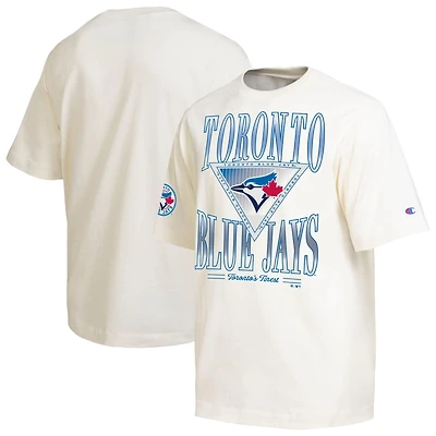 Men's Champion Cream Toronto Blue Jays Traditions Two Locations T-Shirt