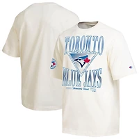 Men's Champion Cream Toronto Blue Jays Traditions Two Locations T-Shirt