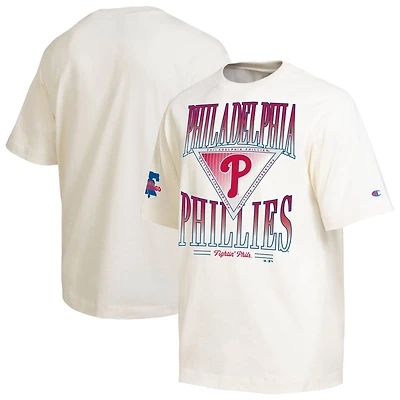 Men's Champion Cream Philadelphia Phillies Traditions Two Locations T-Shirt