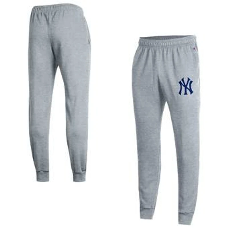 Men's Champion Heather Gray New York Yankees Powerblend Joggers