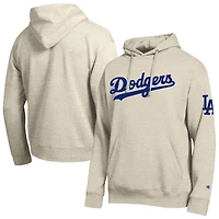 Men's Champion Oatmeal Los Angeles Dodgers All Star Chenille Patch Hoodie