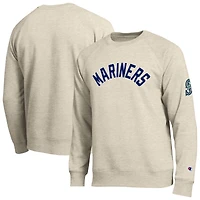 Men's Champion  Oatmeal Seattle Mariners All-Star Soft Felt Raglan Sweatshirt