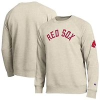 Men's Champion  Oatmeal Boston Red Sox All-Star Soft Felt Raglan Sweatshirt