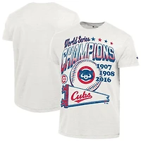 Men's Champion  White Chicago Cubs Winning Tradition Cooperstown Tri-Blend T-Shirt