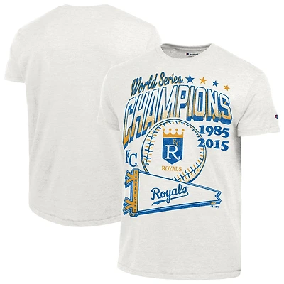 Men's Champion  White Kansas City Royals Winning Tradition Cooperstown Tri-Blend T-Shirt