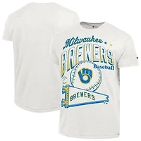 Men's Champion  White Milwaukee Brewers Winning Tradition Cooperstown Tri-Blend T-Shirt