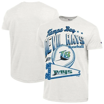 Men's Champion  White Tampa Bay Rays Winning Tradition Cooperstown Tri-Blend T-Shirt
