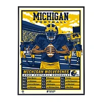 Phenom Gallery  Michigan Wolverines 2025 Schedule 18" x 24" Deluxe Framed Serigraph