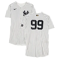 Aaron Judge New York Yankees Autographed Game-Used #99 White Nike Pinstripe Jersey vs. Chicago White Sox on September 24, 2025 with Multiple Inscriptions - 3-4, 2 HR, 4 RBI, 2 R
