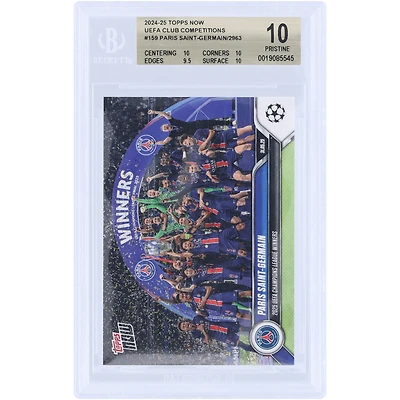 Paris Saint-Germain 2024-25 Topps Now UCL 2025 UEFA Champions League Winners #159 BGS Authenticated 10 Card - 10,10,9.5,10 Subgrades