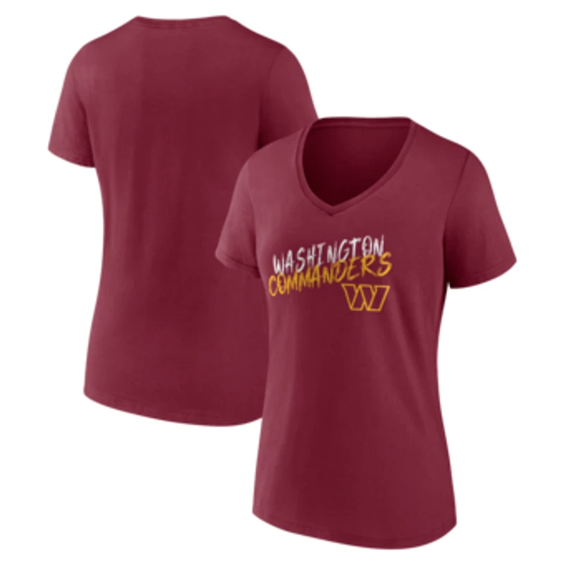 Women's Burgundy Washington Commanders Hustle V-Neck T-Shirt