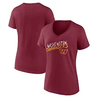 Women's Burgundy Washington Commanders Hustle V-Neck T-Shirt