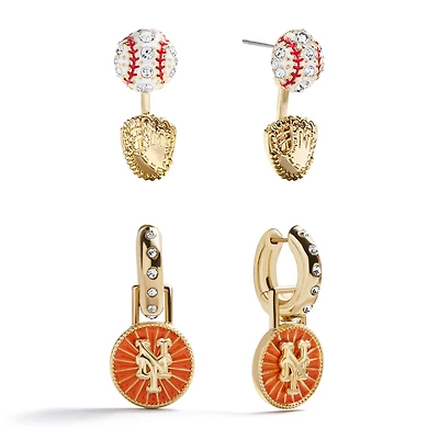BaubleBar  New York Mets Hoop Earring Set
