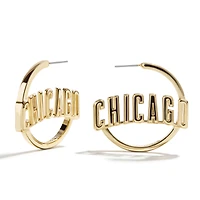 BaubleBar  Chicago Cubs Wordmark Hoop Earrings