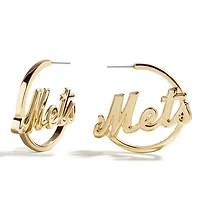 BaubleBar  New York Mets Wordmark Hoop Earrings