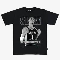 Unisex Victor Wembanyama Black San Antonio Spurs SLAM Cover T-Shirt
