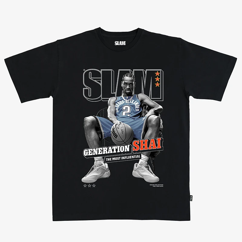 Unisex Shai Gilgeous-Alexander Black Oklahoma City Thunder SLAM Cover T-Shirt