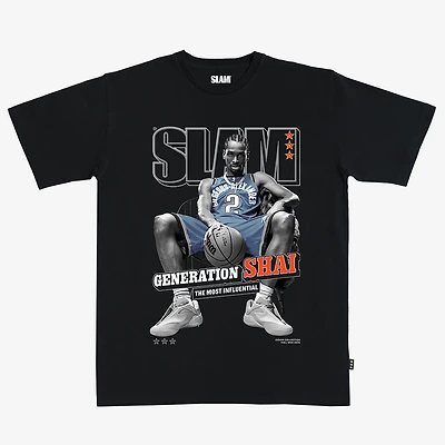 Unisex Shai Gilgeous-Alexander Black Oklahoma City Thunder SLAM Cover T-Shirt