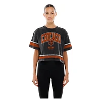 Women's New Era Black Chicago Bears Lifestyle Mineral Wash Boxy Cropped T-Shirt