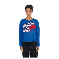 Women's New Era  Royal Buffalo Bills Cropped Oversized Long Sleeve T-Shirt