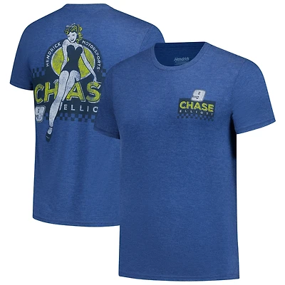 Men's Classic Ink Heather Blue Chase Elliott Pin-Up Tri-Blend T-Shirt