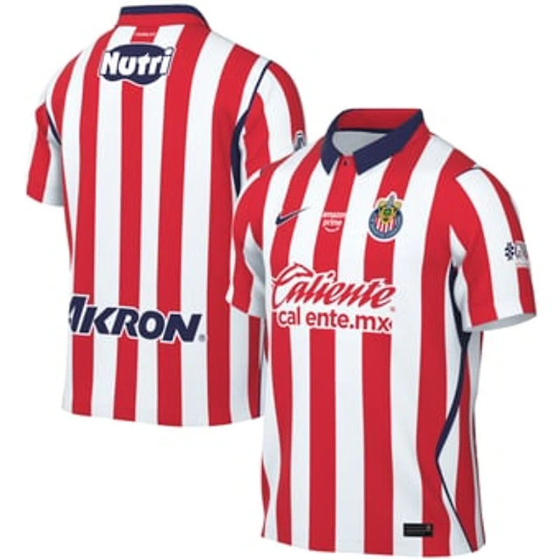 Men's Nike White/Red Chivas 2026/27 Home Stadium Replica Sponsor Jersey