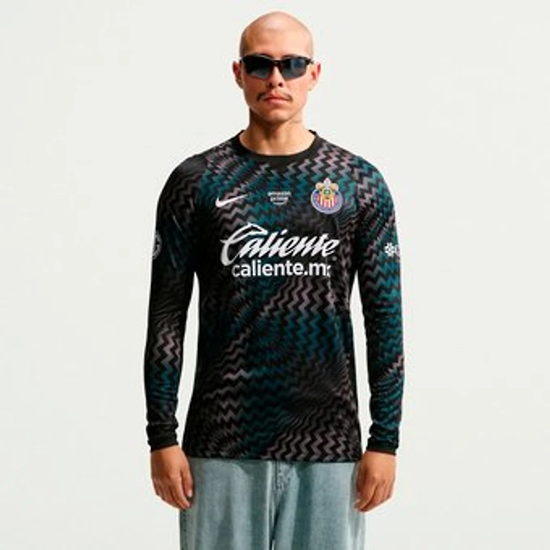 Men's Nike Black Chivas 2026/27 Stadium Replica Long Sleeve Goalkeeper Jersey