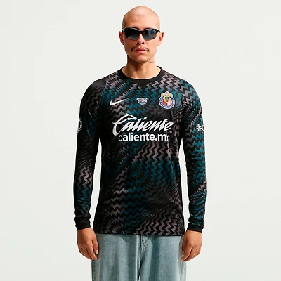 Men's Nike Black Chivas 2026/27 Stadium Replica Long Sleeve Goalkeeper Jersey