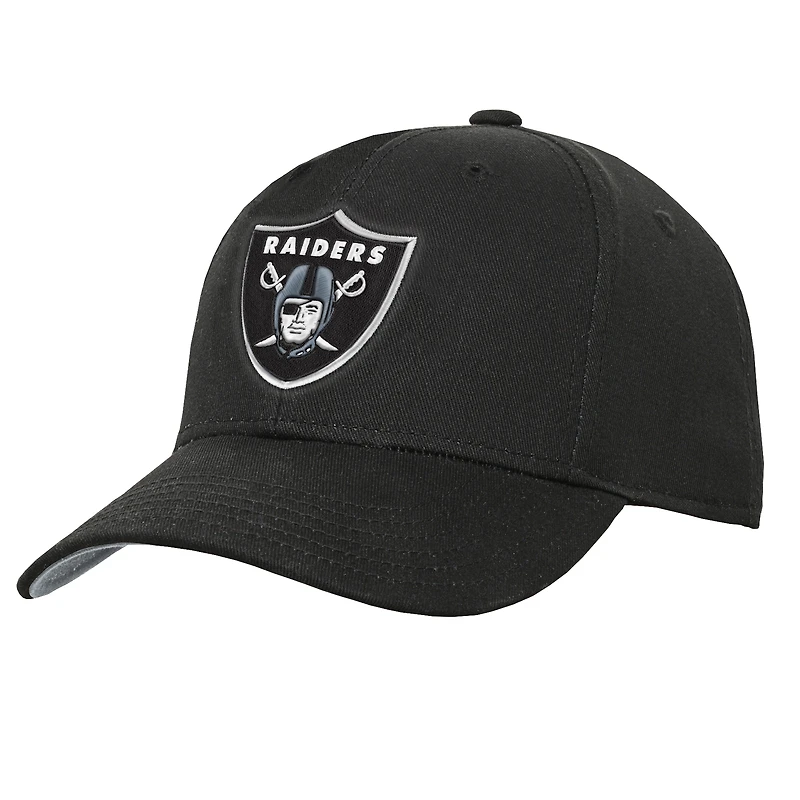Youth Outerstuff Black Las Vegas Raiders Pre-Curved Snapback Hat