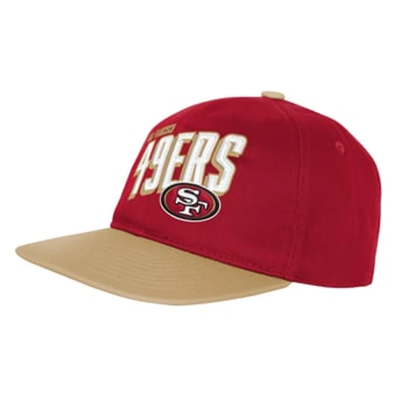 Youth Outerstuff Scarlet/Gold San Francisco 49ers Flat Brim Snapback Hat