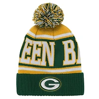 Youth Outerstuff Green Green Bay Packers True Edge Cuffed Knit Hat with Pom