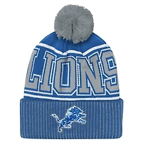 Youth Outerstuff Blue Detroit Lions Highlight Cuffed Knit Hat with Pom