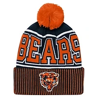 Youth Outerstuff Navy Chicago Bears Highlight Cuffed Knit Hat with Pom