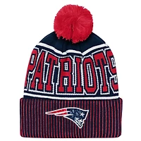 Youth Outerstuff Navy New England Patriots Highlight Cuffed Knit Hat with Pom