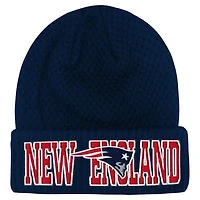 Youth Outerstuff Navy New England Patriots Heat Check Cuffed Knit Hat